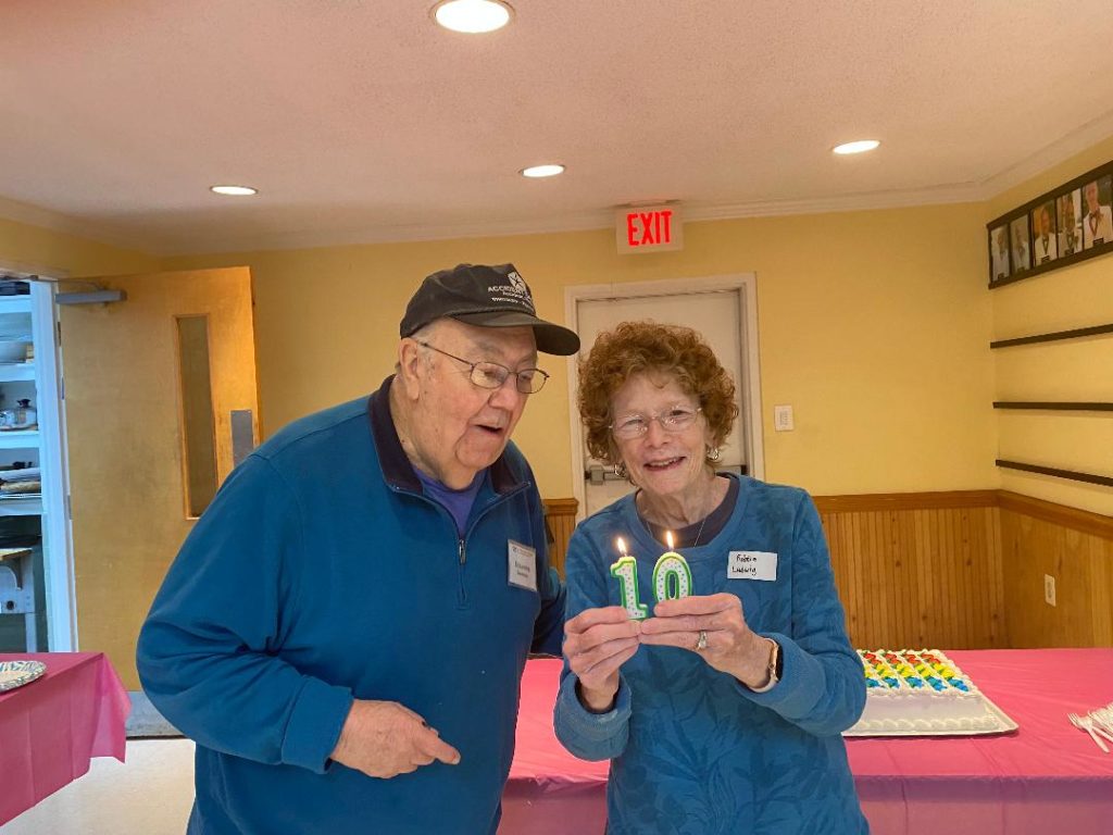 Ludwigs with 10 year anniversary candles