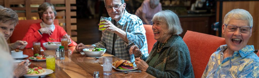 Senior Diners Enjoying One Another