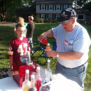 Ed Ludwig Serving Up Sno-Cones at 2-19 Picnic Ed Ludwig Serving Up Sno-Cones at 2-19 Picnic